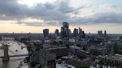 The City Area (London) with Dramatic Sky 스톡 동영상 341679940