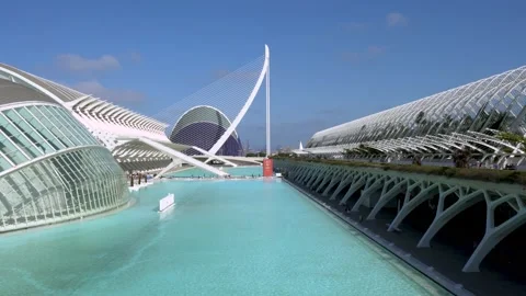City of Arts and Sciences museum in Valencia, Spain Stock Footage 159169477