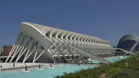 City Of Arts And Sciences In Valencia, Spain, 4K, City of the future 스톡 동영상 96314535