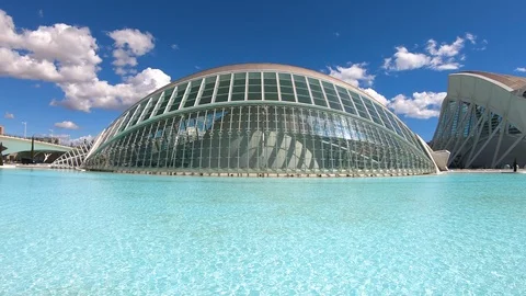 The City of Arts and Sciences of Valencia. L'Hemisferic. Stock Footage 107193232