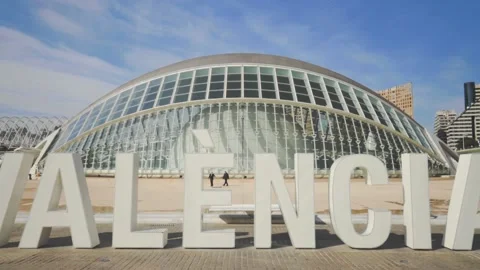 City of arts and sciences in Valencia Stock Footage