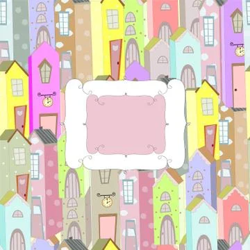 City background frame Stock Illustration
