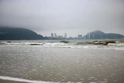 City on the background of the sea Stock Photos