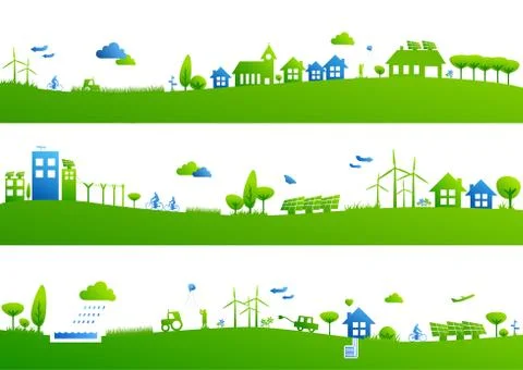 City banners イラスト素材