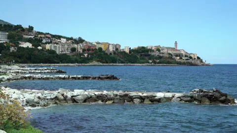 City of Bastia in Corsica France Stock Footage