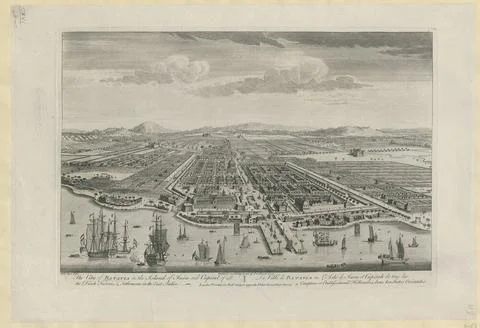 The City of BATAVIA in the Island of Java = La Ville de BATAVIA en L Isle ... Stockfoto's