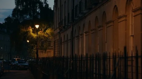 City of Bath at night Stock Footage 92529036
