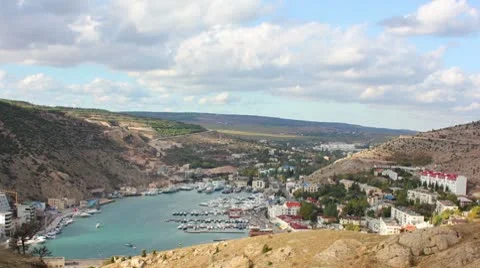 City on bay Stock Footage 8850373