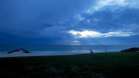City Beach, Perth clouds moving time-lapse Stock Footage 113186860