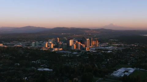 City of Bellevue at Sunset Stock Footage 57370885