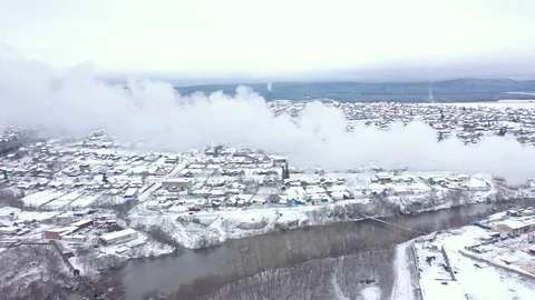 The city of Beloretsk in November from a height of Stock Footage 119532149