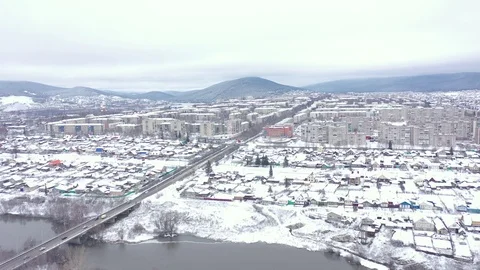 The city of Beloretsk in November from a height of Stock Footage 119533013