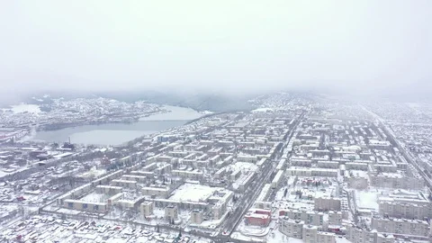 The city of Beloretsk in November from a height of Stock Footage 119533202