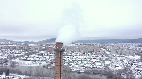 The city of Beloretsk in November from a height of Stock Footage 119546467