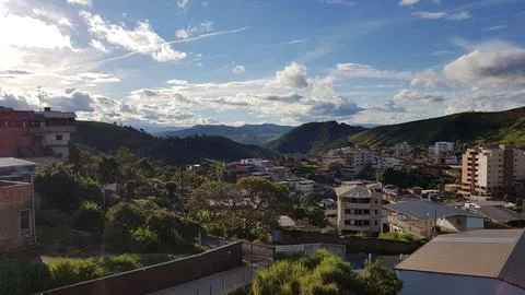 City between mountains Stock Photos