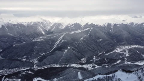City Between Mountains In Winter panorama Stock Footage 246818630
