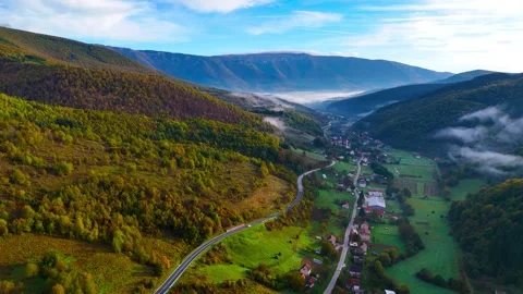 City Between the Peaks Stock Footage 296467557