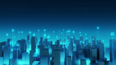 City big data internet of things background Stock Footage 233312689