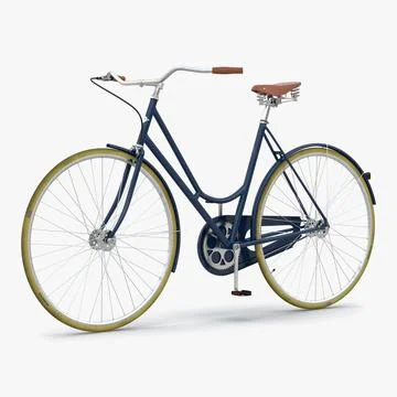 City Bike Blue 3D Model