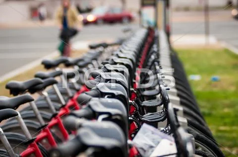 City bikes for rent Stock Photos