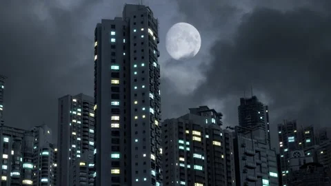 City Blackout 4k - Skyscraper Power Outage - Apocalypse Energy Crisis Disaster Stock Footage