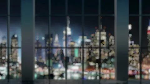City Bokeh Background Light Blur, Nightlife Blurry Shiny Travel Abstract View Stock Footage 146810418