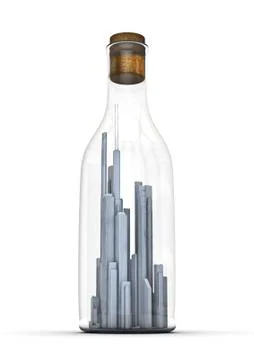 City in a bottle Stock-Illustration