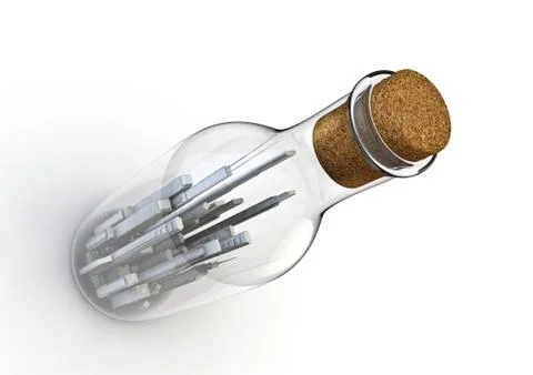 City in a bottle Stock-Illustration