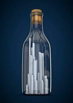 City in a bottle Illustrazione stock