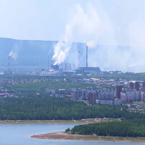City of Bratsk. Bratsk Timber Processing Complex Stock-Footage 69556896