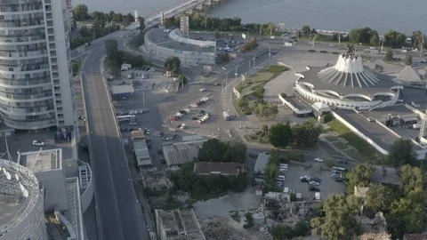 City with the bridge from high view Stock Footage 120709808