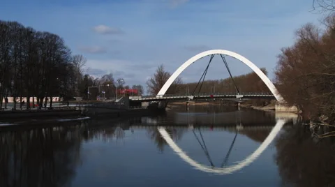 City Bridge over River Stock Footage 49540195