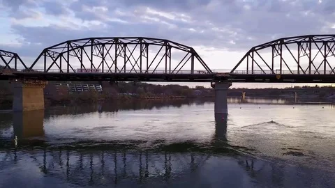 City bridge at sunset Stock Footage 77713187