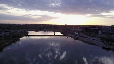 City bridge at sunset Stock Footage 77713352