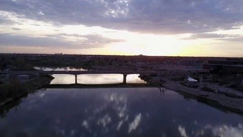 City bridge at sunset Stock Footage 77713482