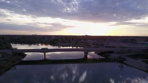 City bridge at sunset Stock Footage 77713555