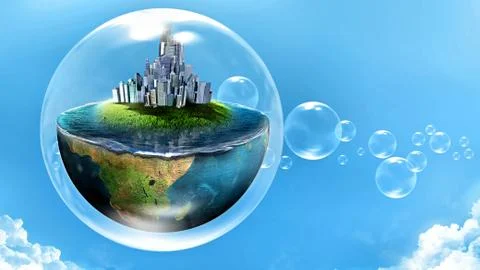 City in a bubble Stock Illustration