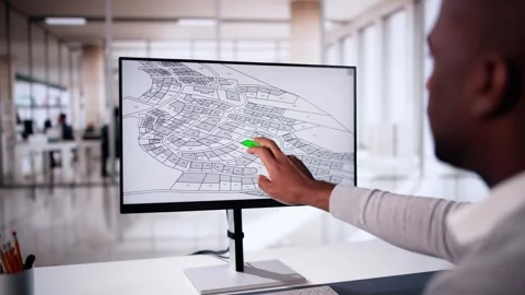 City Building Cadastre Map Stock Footage 292212757