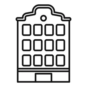 City building facade with multiple windows icon showing urban architecture Ilustración de archivo