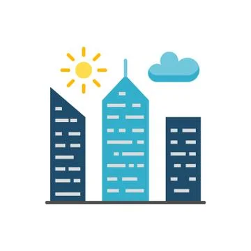 City Building Flat Vector Icon Stock Illustration
