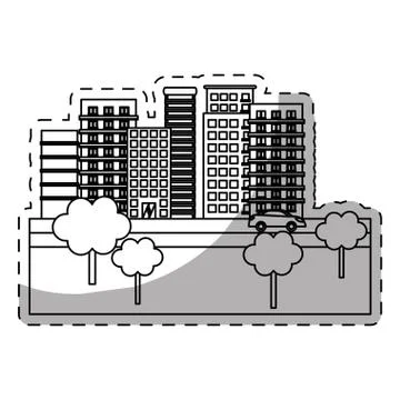 City building icon image Ilustración de archivo