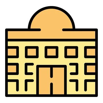 City building icon vector flat Stock Illustration