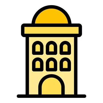 City building icon vector flat Stock Illustration