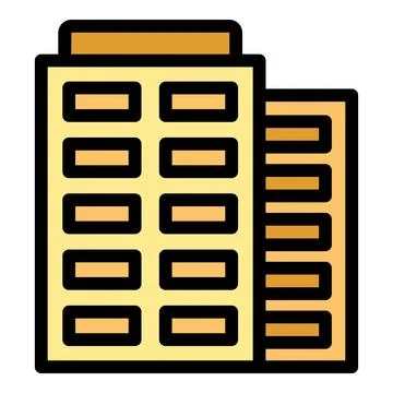 City building icon vector flat Stock Illustration