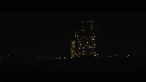 City building at night Video stock 228794065