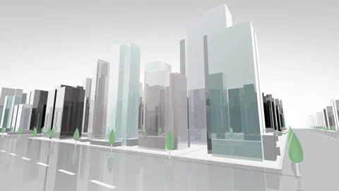 City Building Simple Modern Skyscraper C3 white 4k Stock Footage 131096806