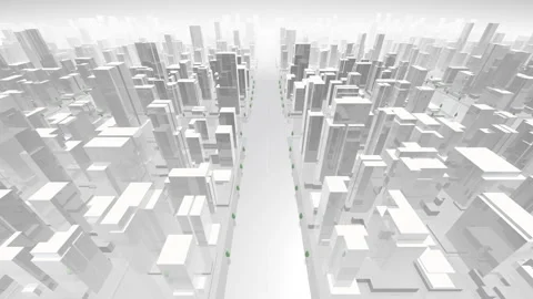 City Building Simple Modern Skyscraper B1 white 4k Stock Footage 131104879
