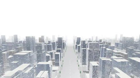 City Building Simple Modern Skyscraper business street background F2 white2  Stock Footage 131452055