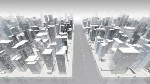 City Building Simple Modern Skyscraper business street background D4 white2  Stock Footage 131452217