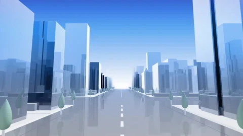 City Building Simple Modern Skyscraper business street background A3 sky 4k Stock Footage 132471355
